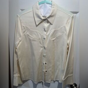 Cream Colored Western Style Shirt Snap Shirt